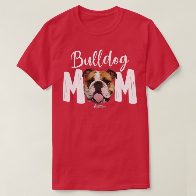 Cute English Bulldog Mom Top, Funny Dog Walking Fo T-Shirt (Design Front)