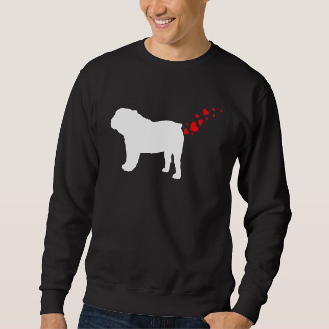 Cute English Bulldog Owner Valentines Day Heart Do Sweatshirt (Front)