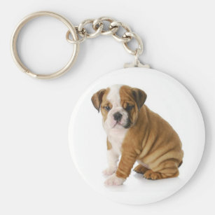 BULLDOG English Bull Dog Fine Pewter Keychain Key Chain Ring Fob 