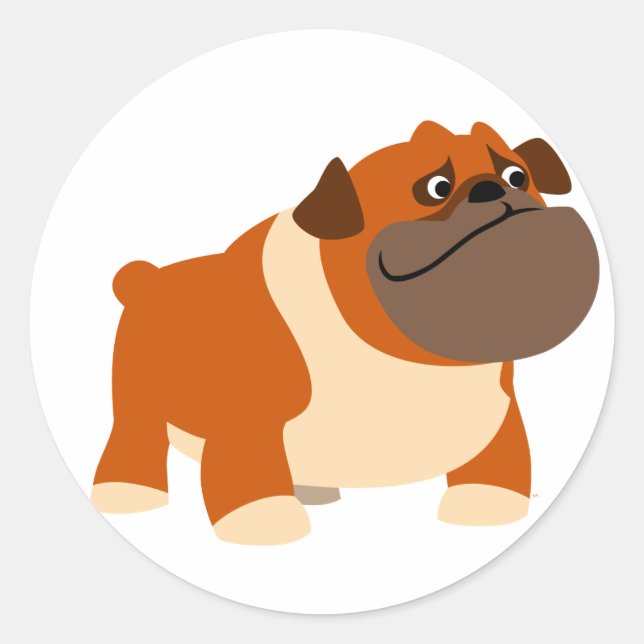 Cute English Bulldog Sticker (Front)
