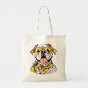 Cute English Bulldog Sunglasses Lemons Tote Bag