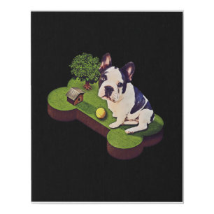 Cute English Bulldog Tennis Ball Faux Canvas Print