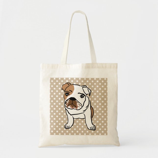 Cute English Bulldog Tote Bag (Front)