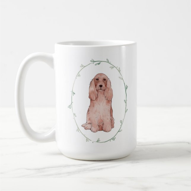 Cute English Cocker Spaniel ceramic mug (Left)