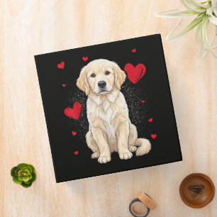Cute English Cream Golden Retriever Dog 3 Ring Binder