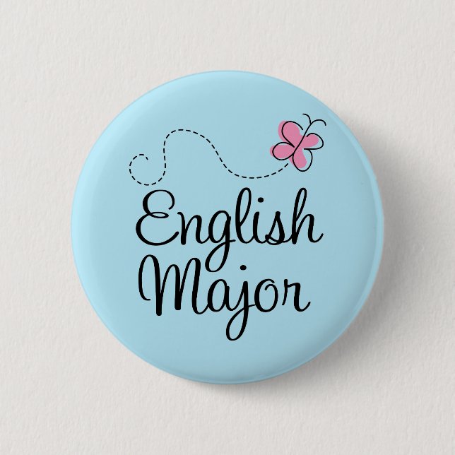 Cute English Major Gift Pinback Button (Front)