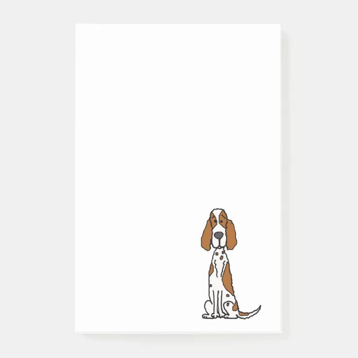 Cute English Setter Puppy Dog Cartoon Post-it Notes | Zazzle