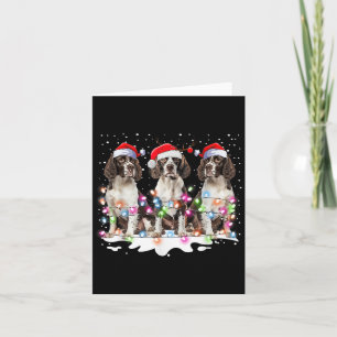 Cute English Springer Spaniel Dog Christmas Light  Card