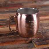 Cute Engraved Circle Monogram Moscow Mule Mug (Back)