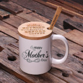Cute Engraved Set w/ Teaspoon & Lid & Coffee Mug (Front Top)