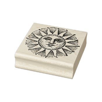 Cute Engraving Vintage Sun Rubber Stamp by CustomizePersonalize at Zazzle