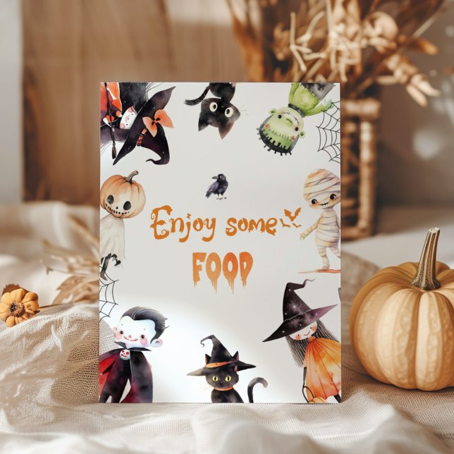 Cute Enjoy some food Halloween party Poster (Creator Uploaded)