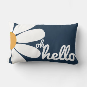 Cute Entryway Pillow with White Daisy, Oh, Hello
