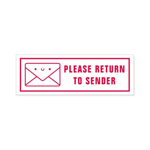 Cute Envelope Doodle Please Return To Sender Self_inking Stamp