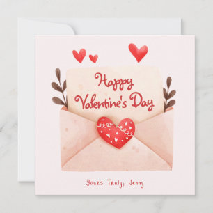 Cute Envelope Happy Valentine's Day Greeting Card