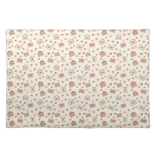 Cute Envelopes & Hearts Seamless Cloth Placemat