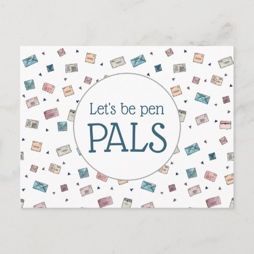 Cute Envelopes Lets Be Pen Pals Teacher Postcard