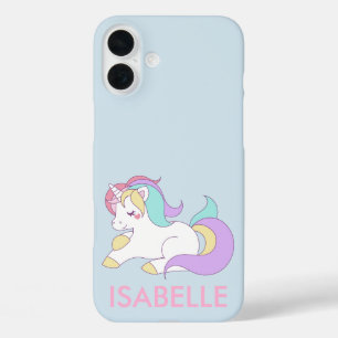 Cute Equestrian Rainbow Unicorn iPhone 16 Plus Case