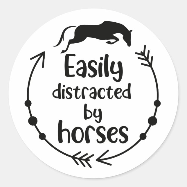 Cute Equestrian Western Party Favor Horse Classic Round Sticker (Front)