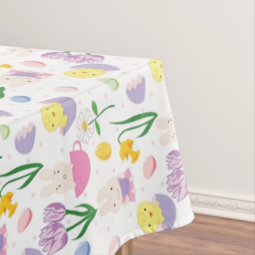 Cute Esater Bunny and chicks Holiday tablecloth