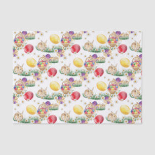 Cute Esater bunny basket pattern party tissue Tissue Paper