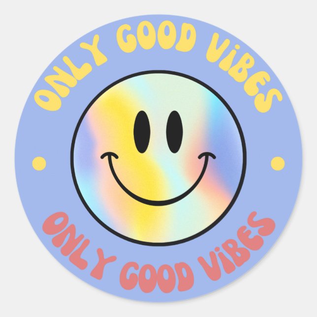 Cute Esthetic vibes  Classic Round Sticker (Front)