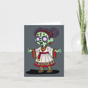 Cute Ethiopian Zombie Note Card