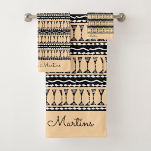 Cute Ethnic, African Art, Traditional Pattern Bath Towel Set