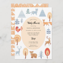 Cute Ethnic Style Woodland Animals Baby Shower