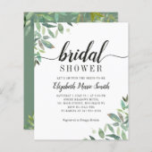 Cute Eucalyptus Greenery Bridal Shower Invitation (Front/Back)