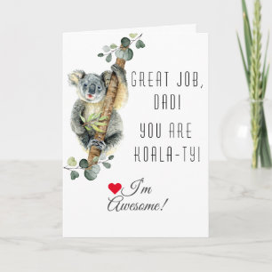 Cute Eucalyptus Koala You Are Koala-Ty Father Day Card