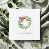 Cute Eucalyptus Wreath Watercolor Christmas
