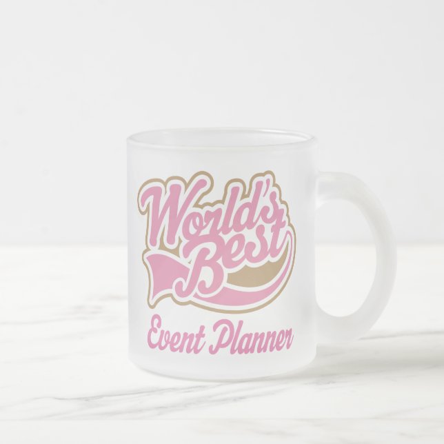 Cute Event Planner Frosted Glass Coffee Mug (Right)