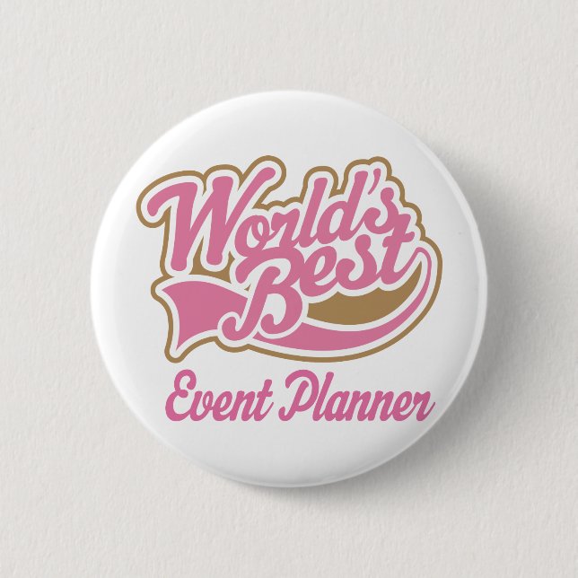 Cute Event Planner Pinback Button (Front)