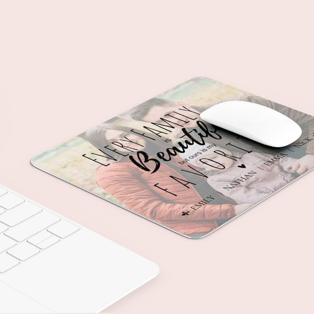 Cute Every Family is beautiful Quote Family Photo  Mouse Pad (Creator Uploaded)