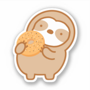Cute Everything Bagel Sloth Sticker
