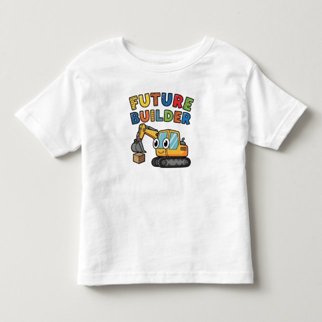 Cute Excavator Future Builder  Toddler T-shirt (Front)
