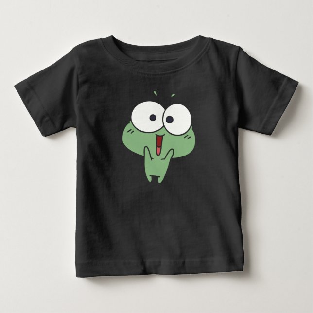 Cute excited cartoon frog baby T-Shirt (Front)