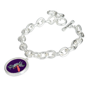 Cute Excited Cartoon Wolf Charm Bracelet