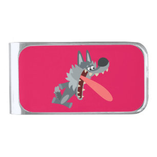 Cute Excited Cartoon Wolf Money Clip