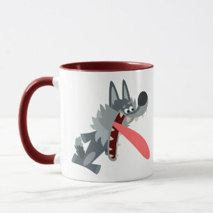 Cute Excited Cartoon Wolf Mug