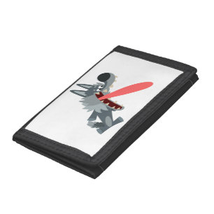 Cute Excited Cartoon Wolf Wallet