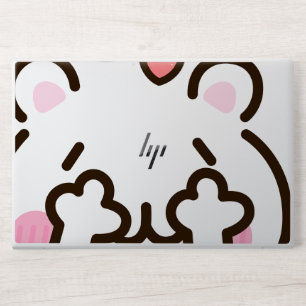 Cute Excited Fluffy Bear Cartoon Illustration Mini HP Laptop Skin