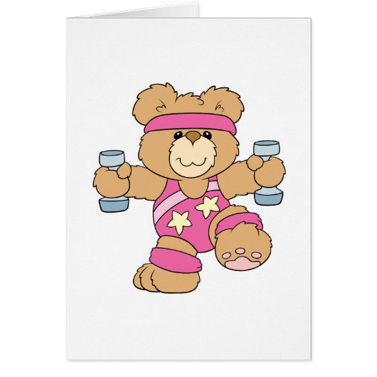 Cute Exercise Fitness bear Cards (Front)