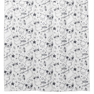 Cute Exotic Christmas Animals Shower Curtain