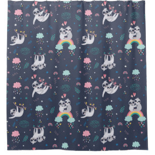 Cute Exotic Christmas Animals Shower Curtain