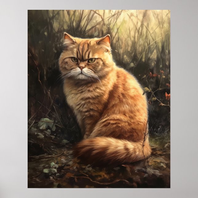 Cute Exotic Shorthair Cat Art Print Poster (Front)