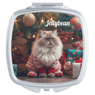 Cute Exotic Shorthair Cat Christmas Personalized Compact Mirror