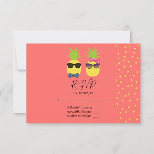 Cute exotic tropical summer Beach Wedding RSVP