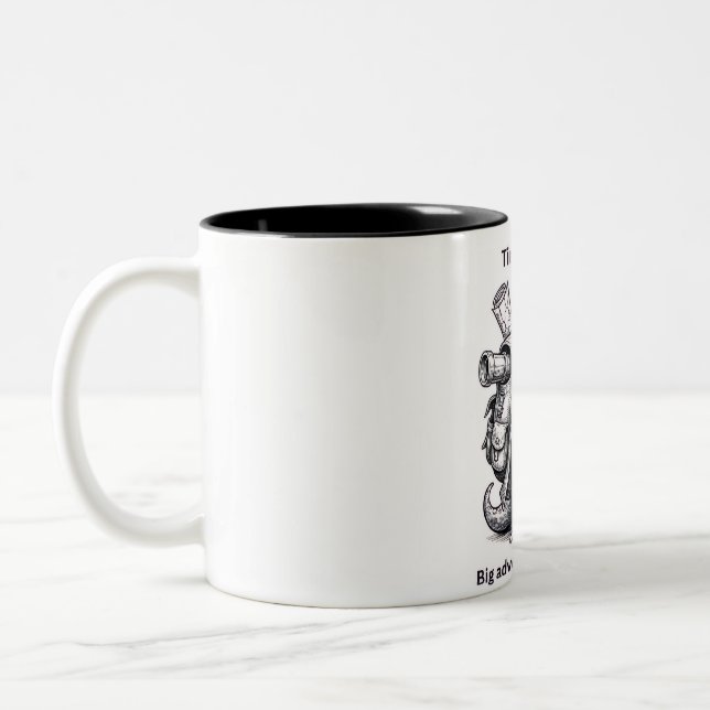 Cute Explorer Frog Mug Tiny Creature Big Adventure (Left)